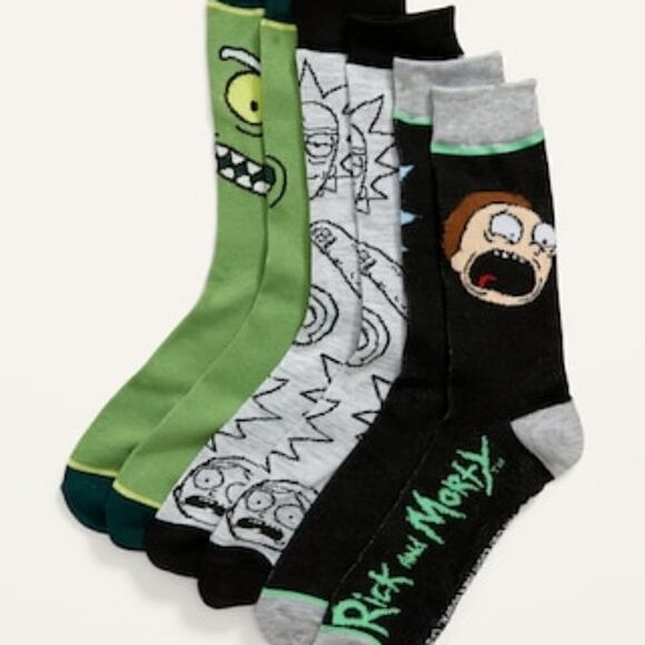 3 Pack Gender Neutral Socks Rick and Morty - Picture 1 of 1